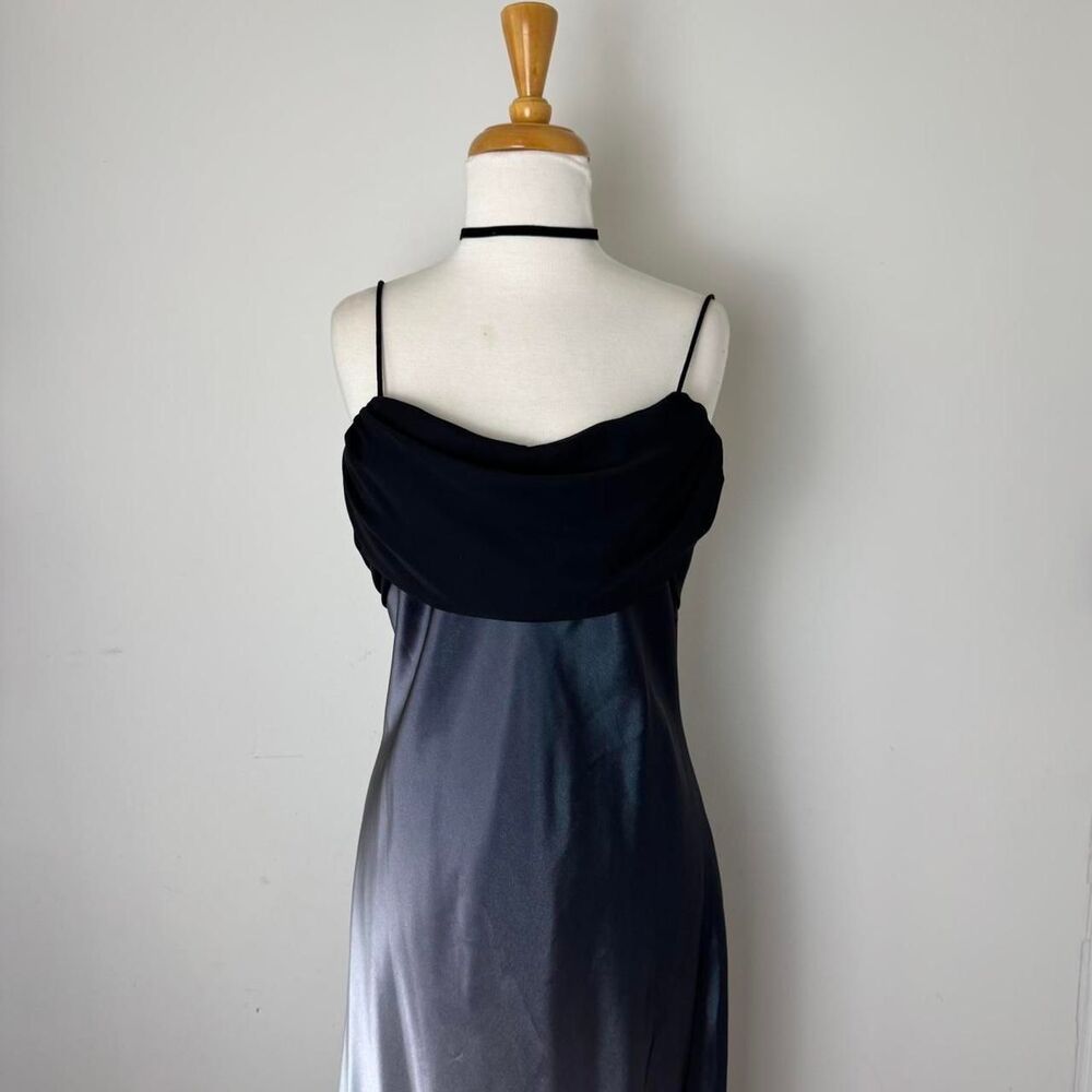 Vintage 90s y2k 2000s Betsy & Adam silk prom formal maxi long dress with spaghet